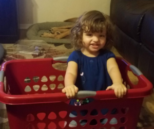 nerd helping with laundry